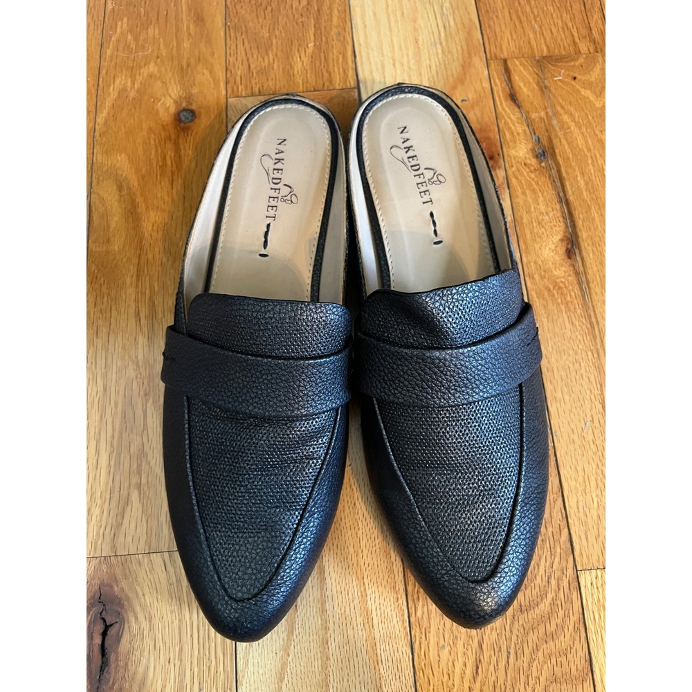 Naked Feet Women's Black "Smoking Slipper" Slip-On Mule Size 9.5